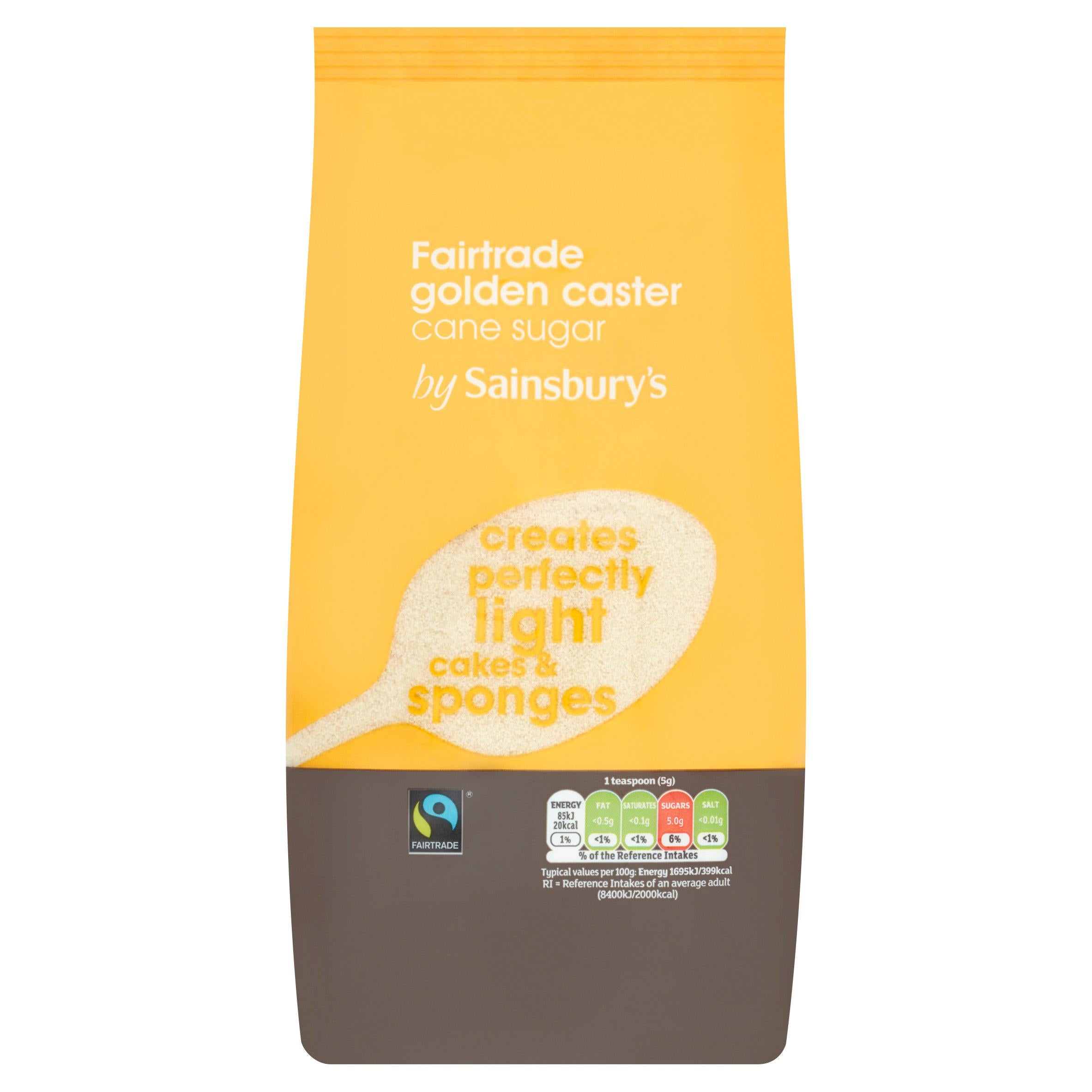 Sainsbury's Fairtrade Golden Caster Sugar 1kg Baking Essentials Sainsburys   