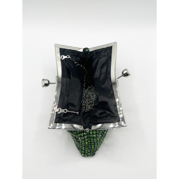 SVNX green crystal clutch bag 24x12x3cm, UK version