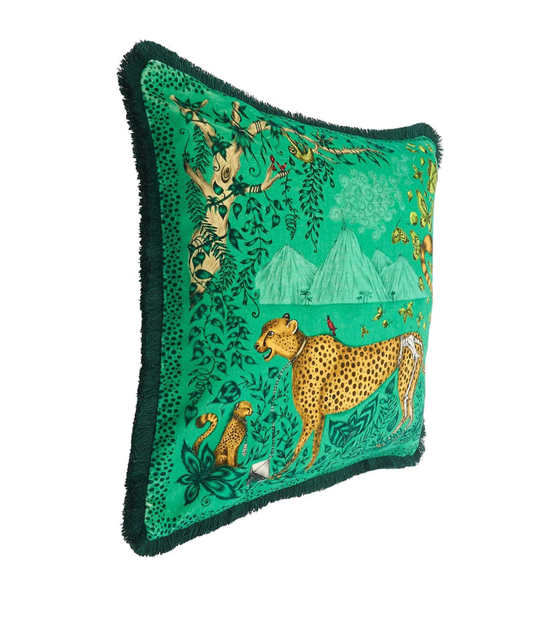 Emma J Shipley velvet cheetah cushion 45cm x 45cm - British product