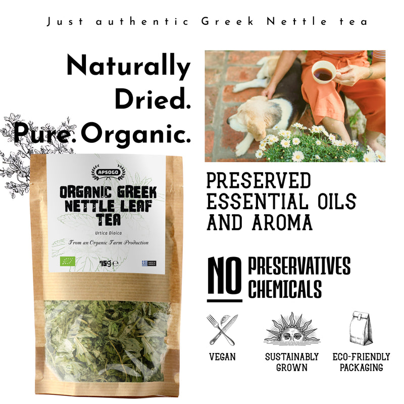 APSOGO organic nettle leaf tea loose leaf 75g, imported from the UK