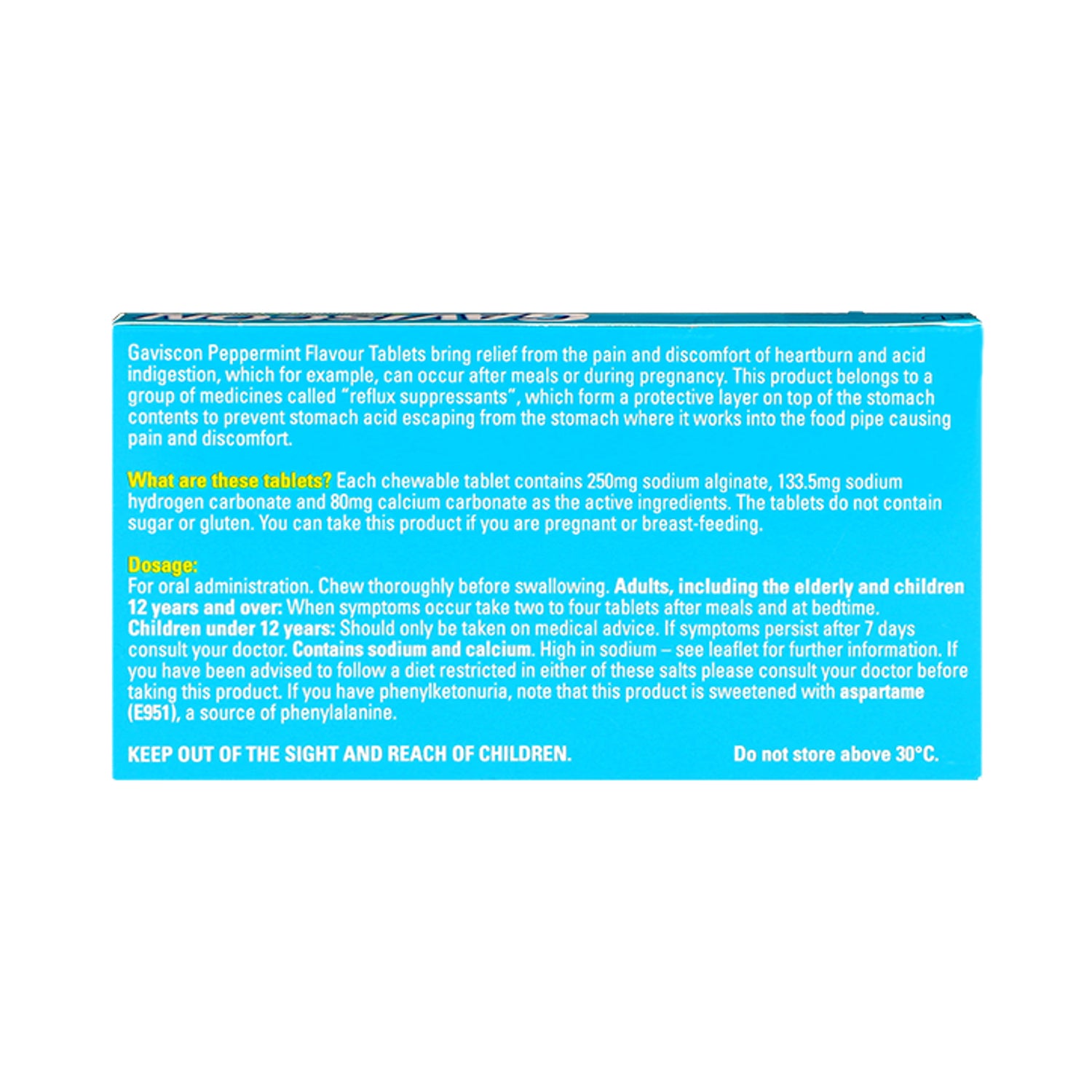 Gaviscon peppermint flavour tablets 24, UK version