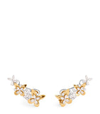 Yeprem butterfly climber earrings with gold and diamonds (British brand)
