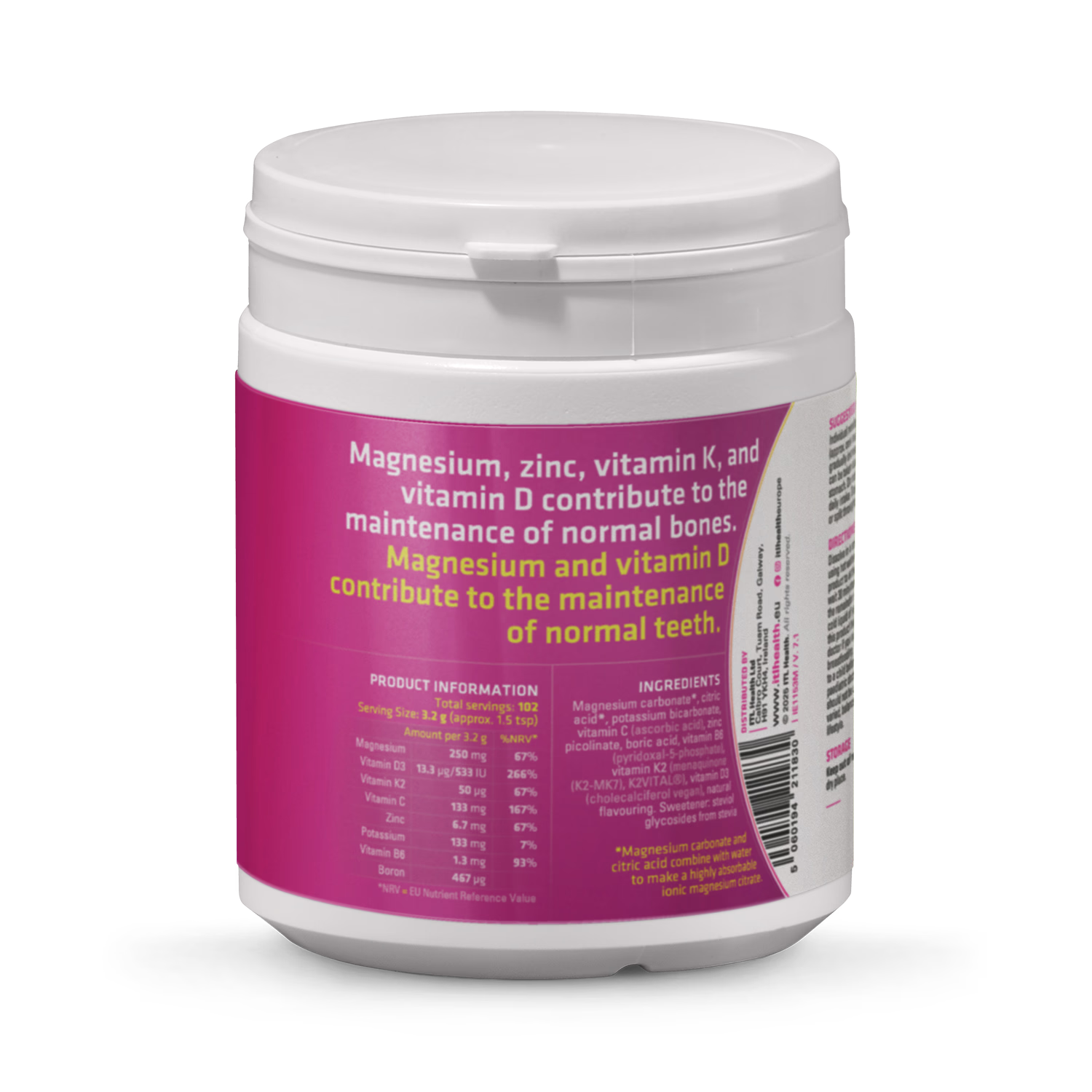 Mag365 magnesium citrate powder exotic lemon 180g - British product