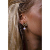 SVNX diamante bow pearl drop earrings gift boxed, imported from the UK