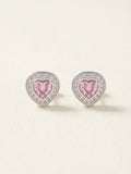 Vivienne Westwood heart earrings in brass with cubic zirconia - British product