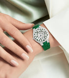 Graff white gold butterfly watch 33mm diamonds emeralds - British product