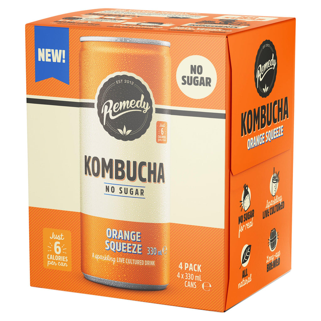 Remedy Orange Squeeze Kombucha 4x330ml