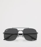 Lunettes de soleil carrées Ray-Ban Verres Polarized+ monture métallique - Produit britannique