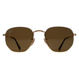 Ray-Ban hexagonal sunglasses gold polarised 51mm, imported from the UK