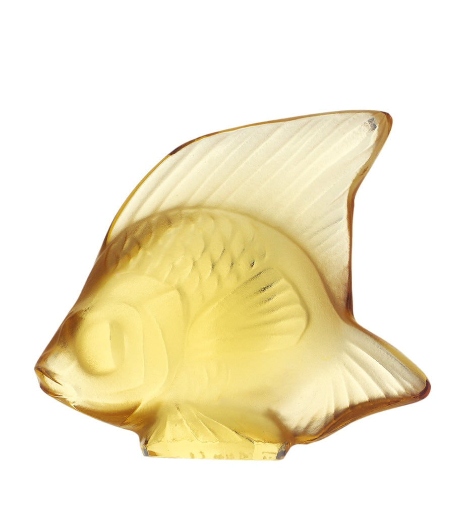 Lalique crystal fish sculpture with satin finish, UK version