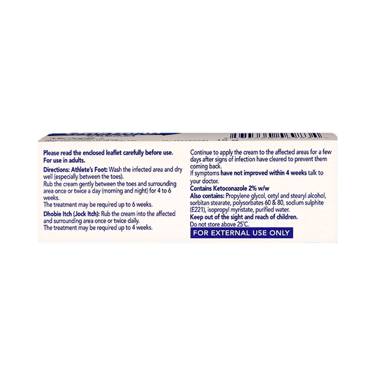 Daktarin soppdrepende krem Intensiv 15g - Britisk produkt