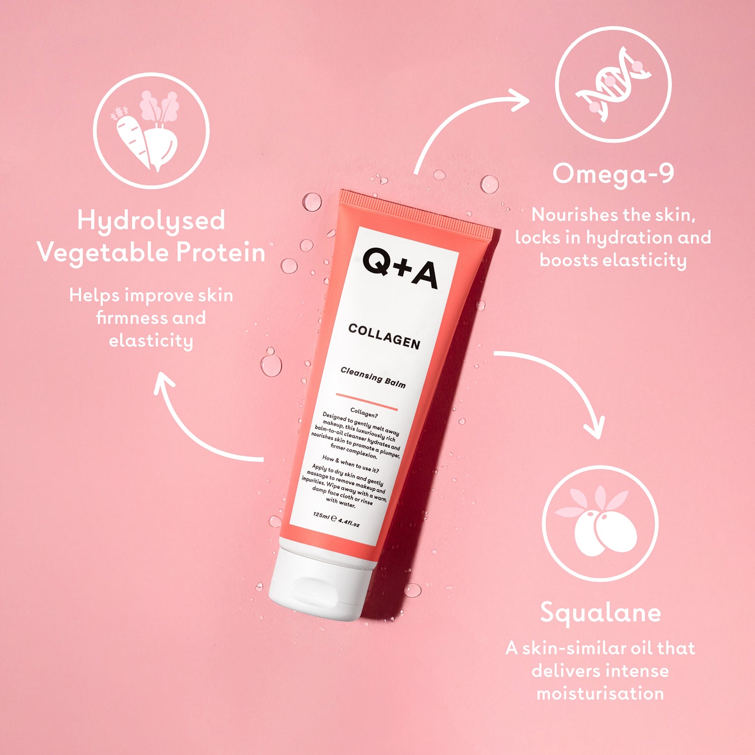 Q+A Collagen Cleansing Balm 125ml, UK version