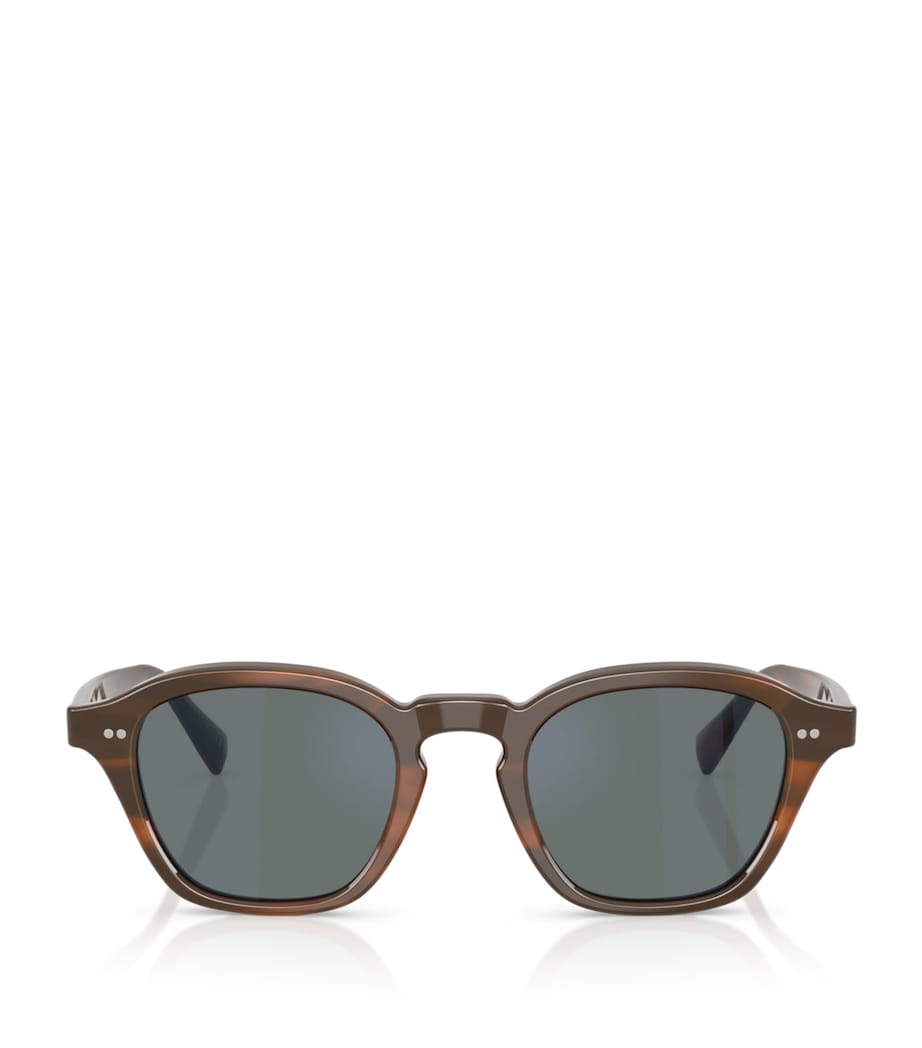 Oliver Peoples Eyles square sunglasses mirrored lenses, imported from the UK