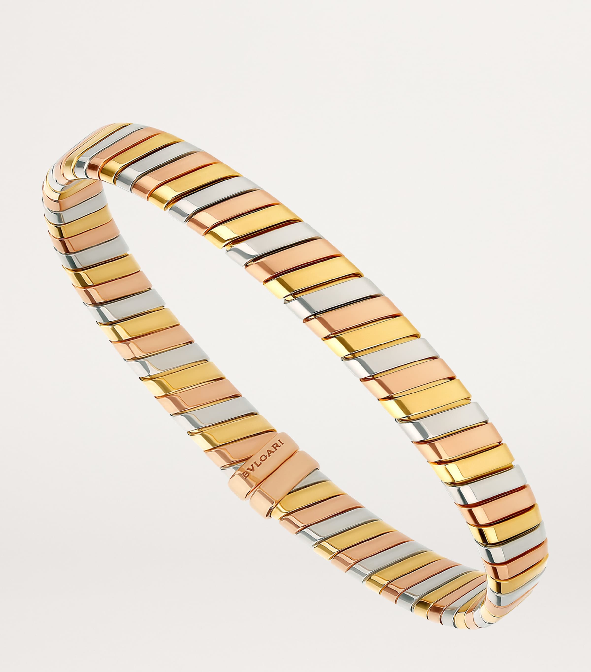 Bvlgari Tubogas bangle yellow rose white gold (British brand)