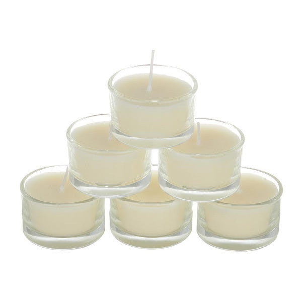 Livingandhome jasmine scented candle set 6 white candles - British product