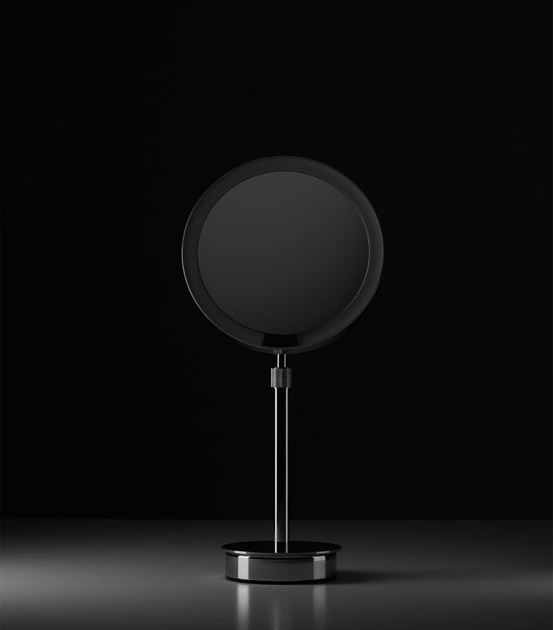 Decor Walther light-up round cosmetics mirror, approximate size 44cm by 21.5cm by 13cm - British product