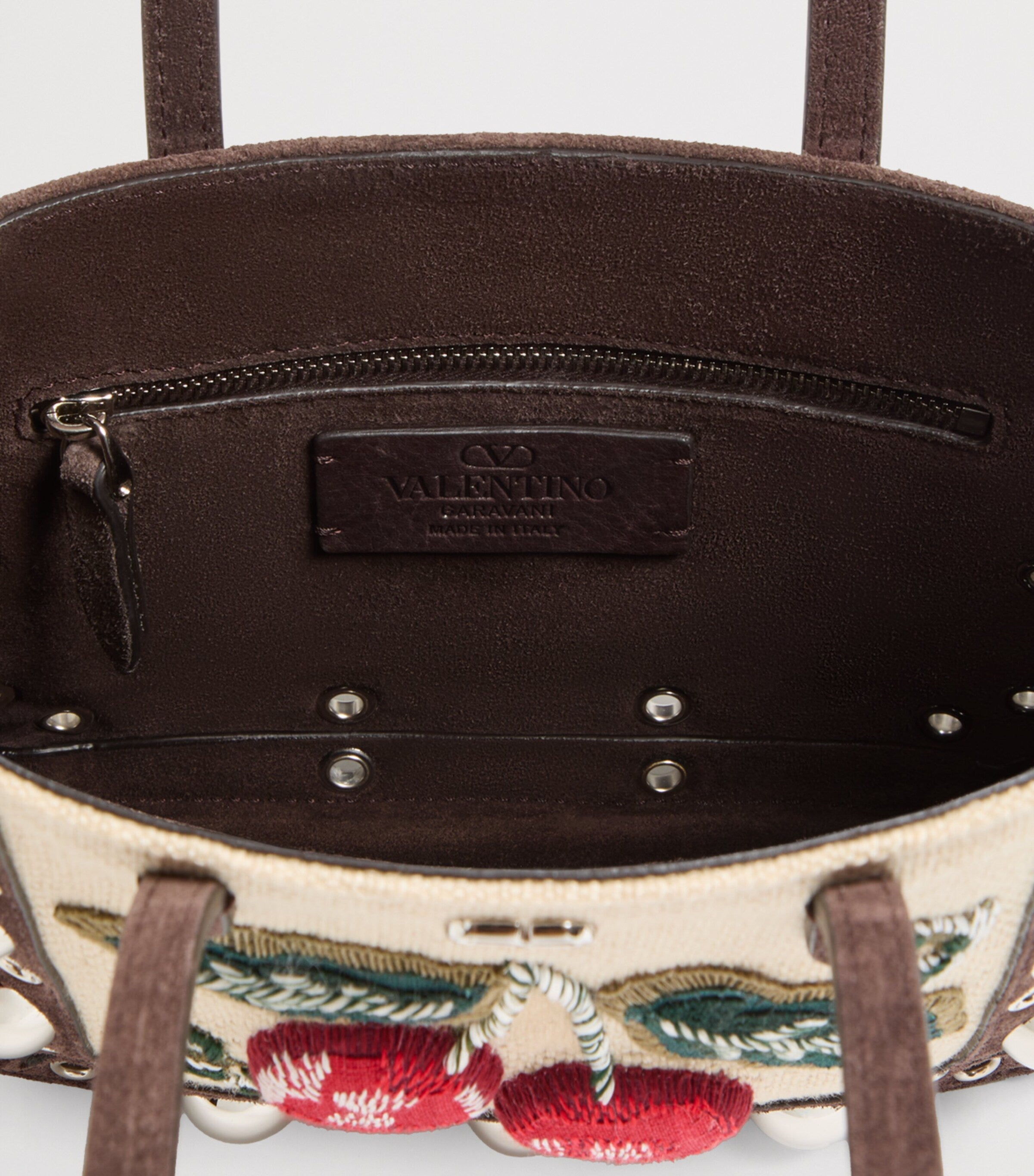 Valentino Garavani mini suede Nellcôte tote bag, imported from the UK