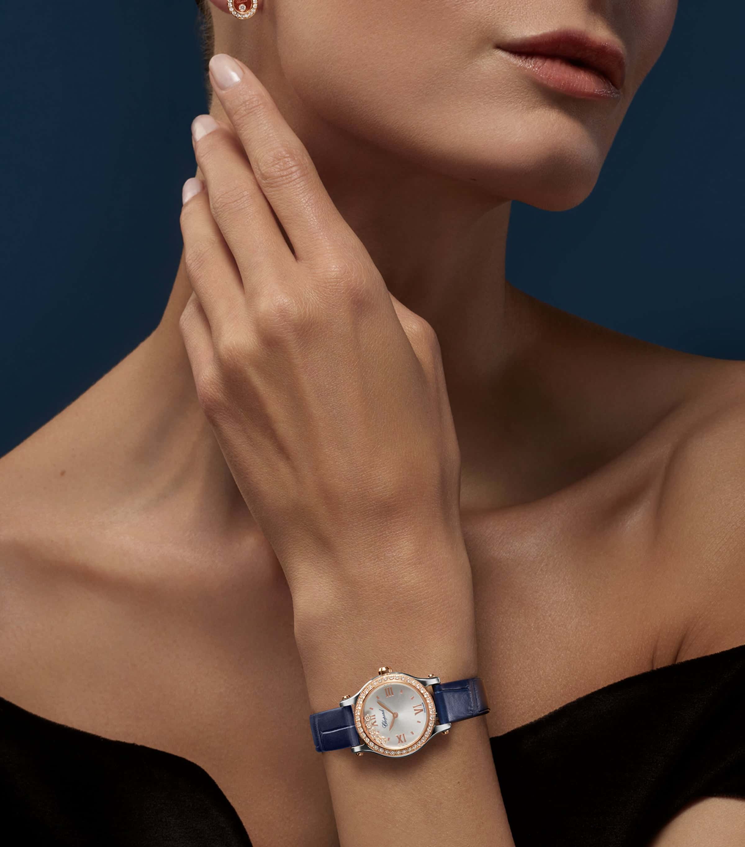 Chopard Happy Sport rose gold diamond watch 25mm, UK version