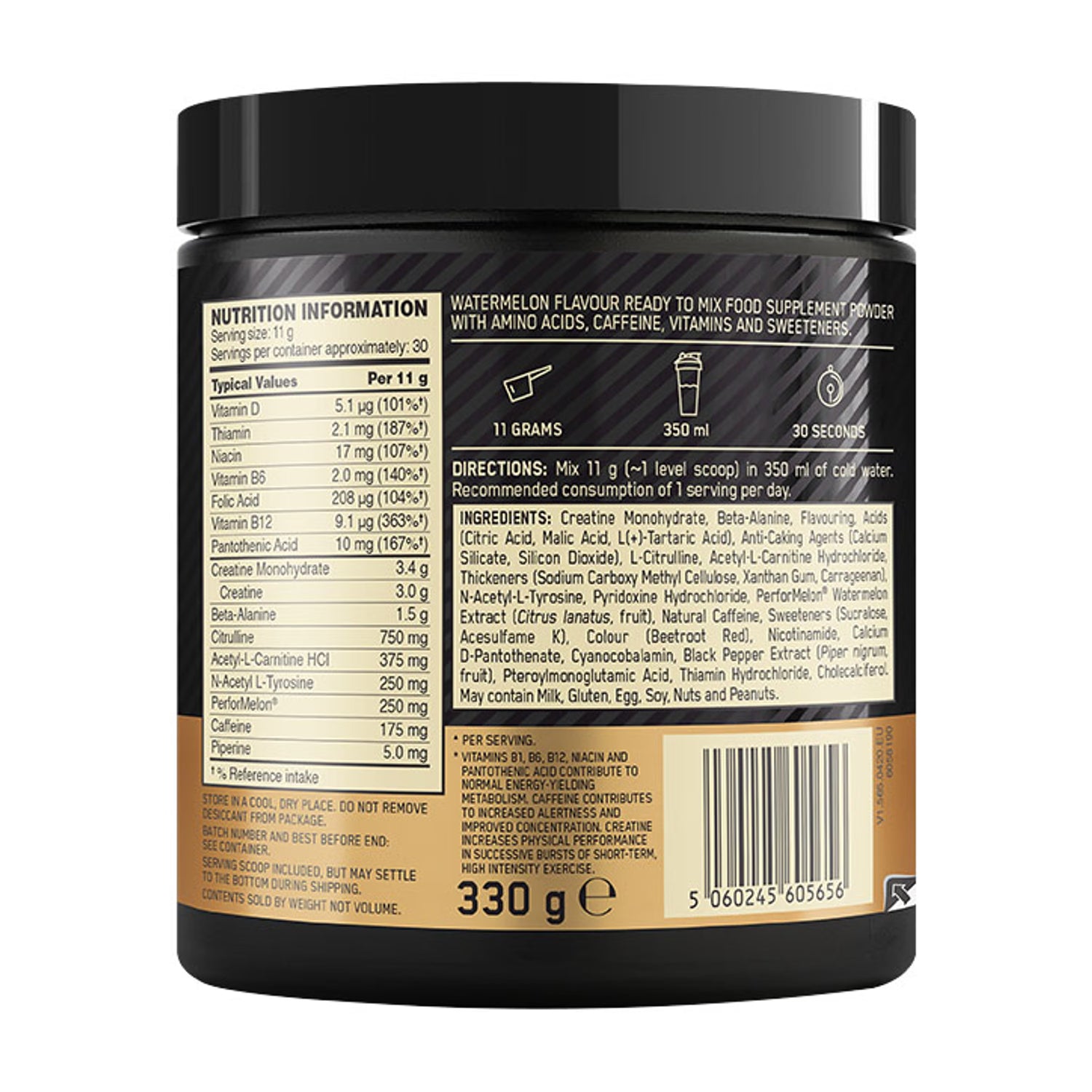 Optimum Nutrition pre workout watermelon 330g (British brand)