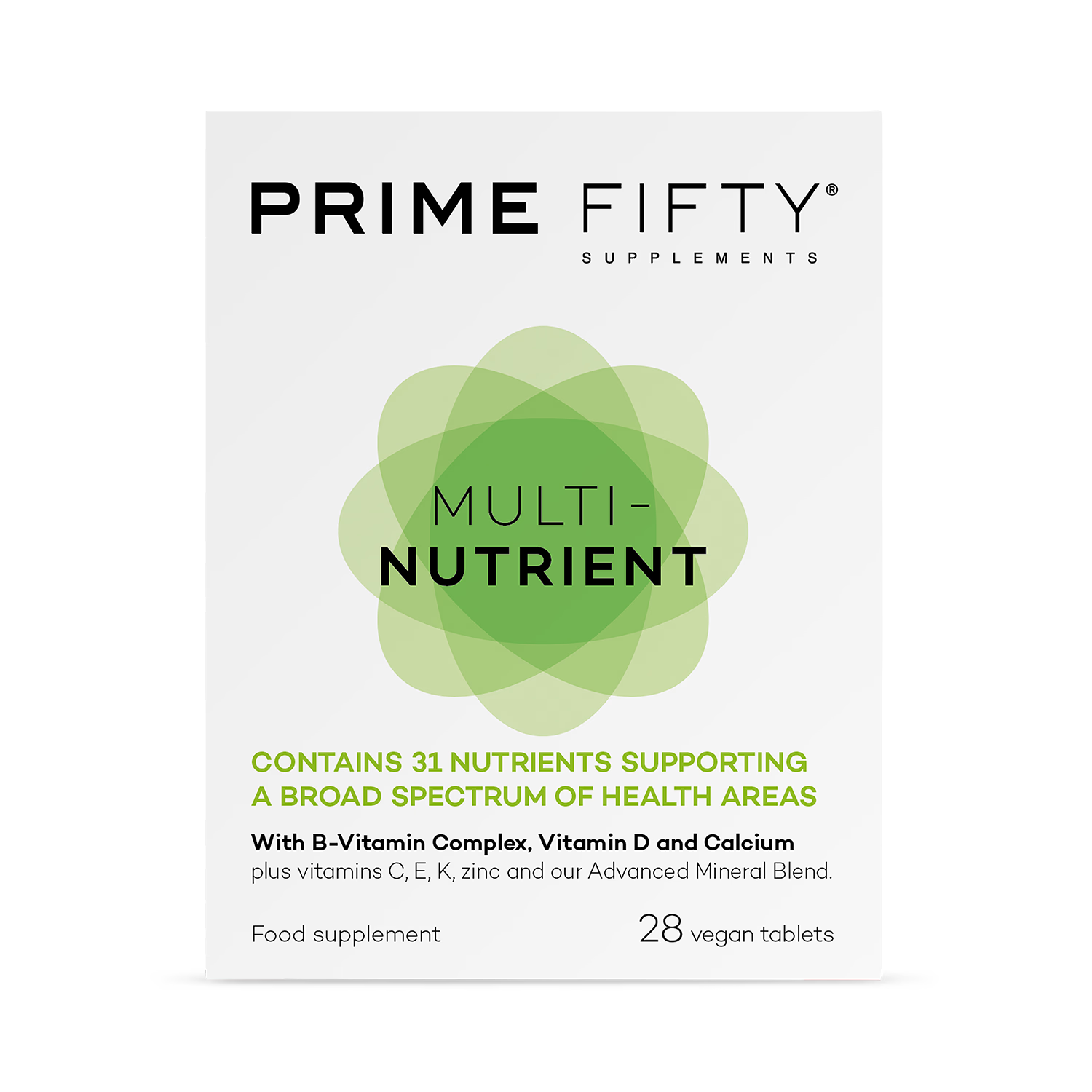 Multi-nutrient supplement for 50+, imported from the UK