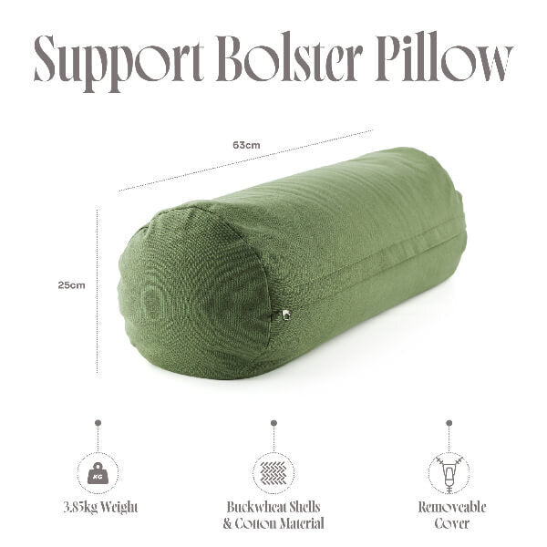Myga yoga bolster pillow moss, UK version