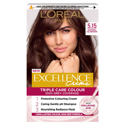 ASDA L'Oreal Excellence Crème Permanent Hair Colour Cream 5.15 Natural Ice Brown- Buy online at McGrocer