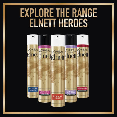 L'Oreal Elnett hairspray strong hold Argan Oil shine 400ml, imported from the UK