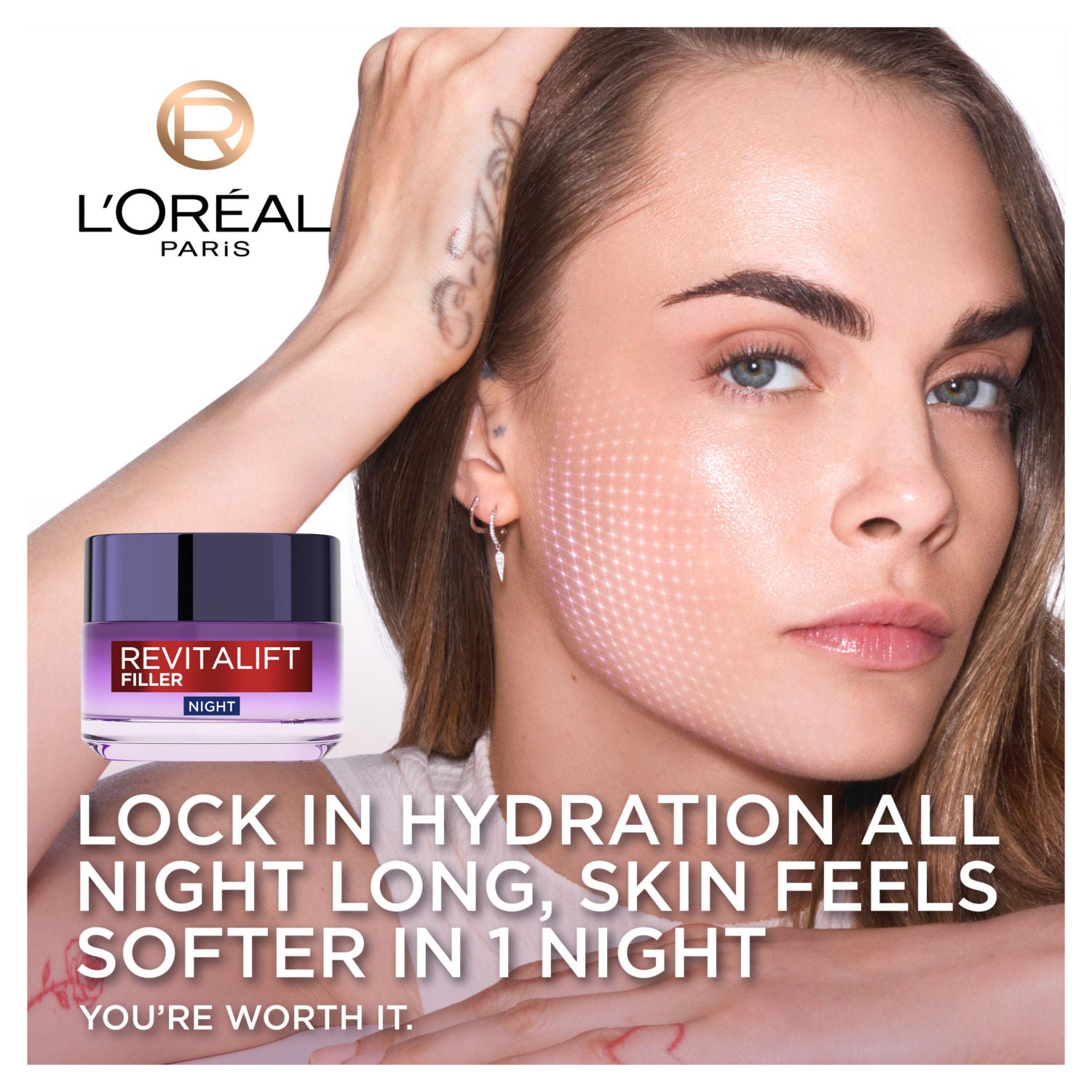 L'Oreal Paris Revitalift Filler Night Cream 50ml, UK version