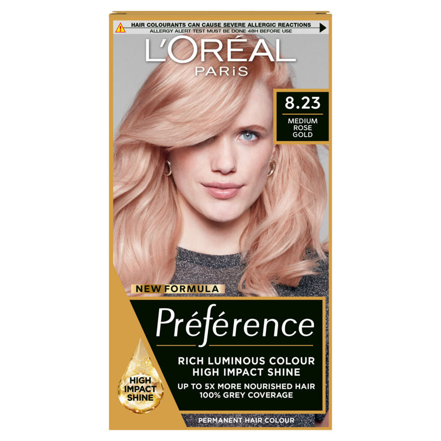 L'Oreal Preference Infinia 8.23 Rose Gold Light Blonde Permanent Hair Dye