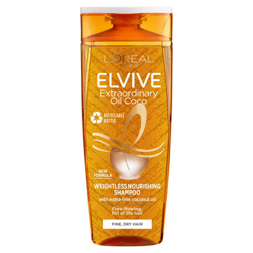 L'Oreal Elvive Extraordinary Oil Coconut Shampoo for Weightless Nourishing Normal to Dry Hair