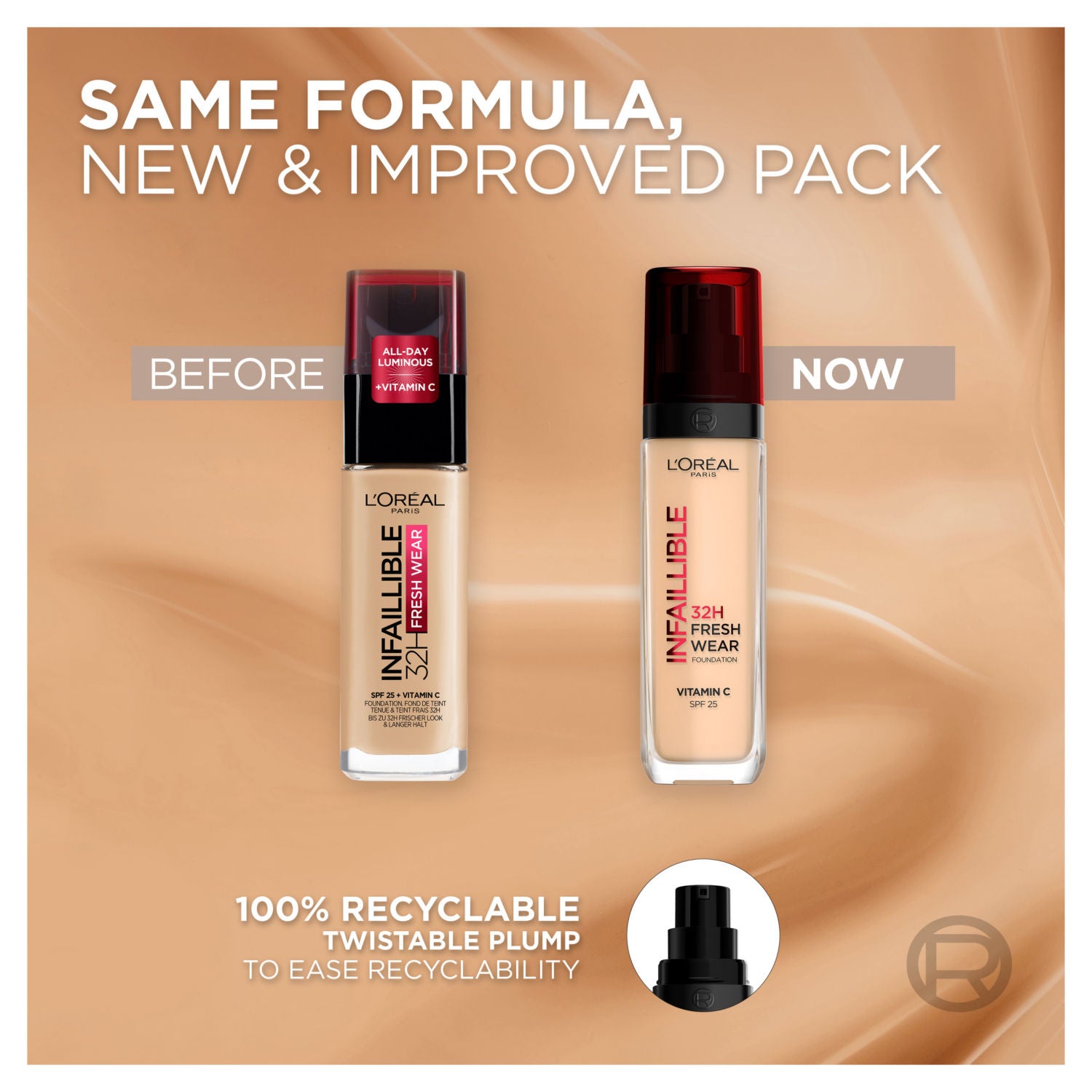 L'Oreal Paris foundation Shade 125 Natural Beige 9g, UK version
