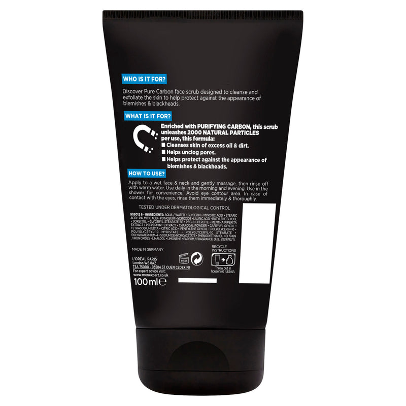 L'Oreal Men Expert Pure Carbon face scrub 100ml, UK version