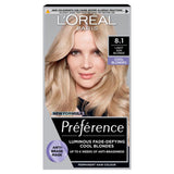 L'Oreal Paris permanent hair dye 8.1 Light Ash Blonde, UK version