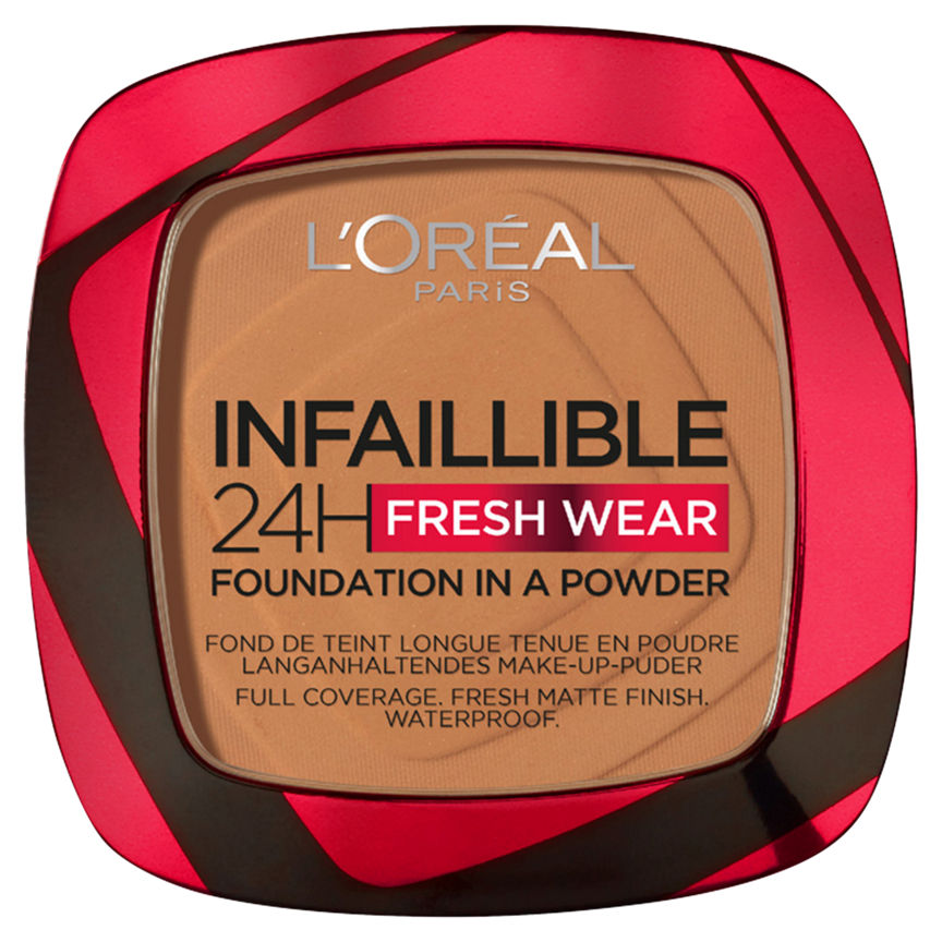 L'Oreal Paris Infallible 24H Fresh Wear Foundation in a Powder Shade 330 Hazelnut GOODS ASDA   