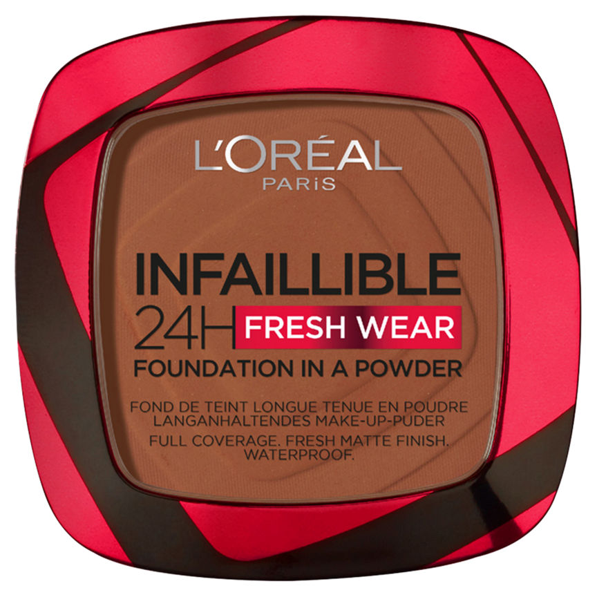 L'Oreal Paris Infallible 24H Fresh Wear Foundation in a Powder Shade 375 Deep Amber GOODS ASDA   