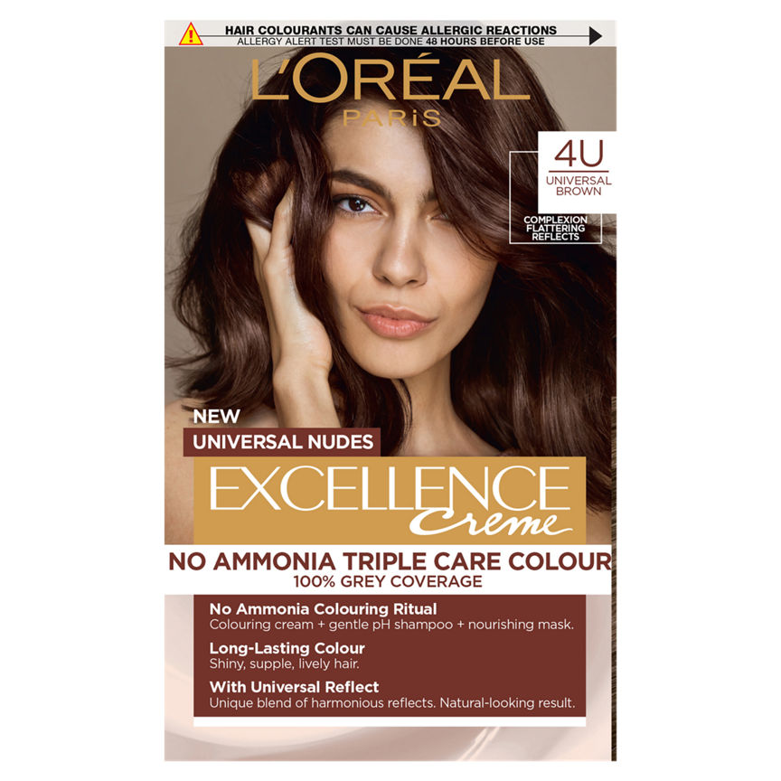 L'Oreal Excellence Universal Nudes Universal Brown 4U with Complexion Flattering Reflects