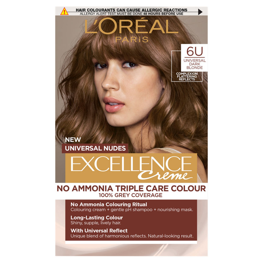 L'Oreal Excellence Universal Nudes Universal Dark Blonde 6U with Complexion Flattering Reflect GOODS ASDA   