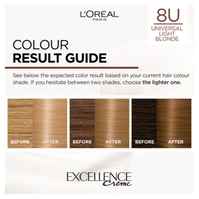 ASDA L'Oreal Excellence Nudes 8U Light Blonde Permanent Hair Colour- Buy online at McGrocer