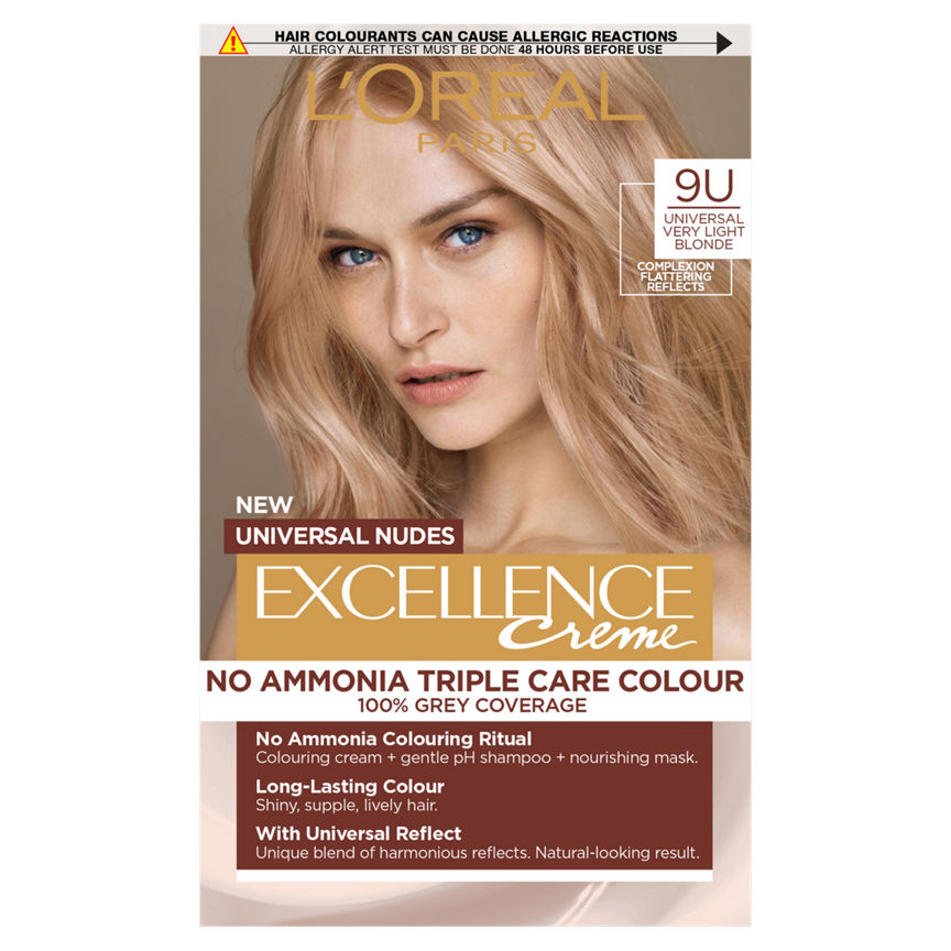 L'Oreal Excellence Universal Nudes Universal Blonde 9U with Complexion Flattering Reflects GOODS ASDA   