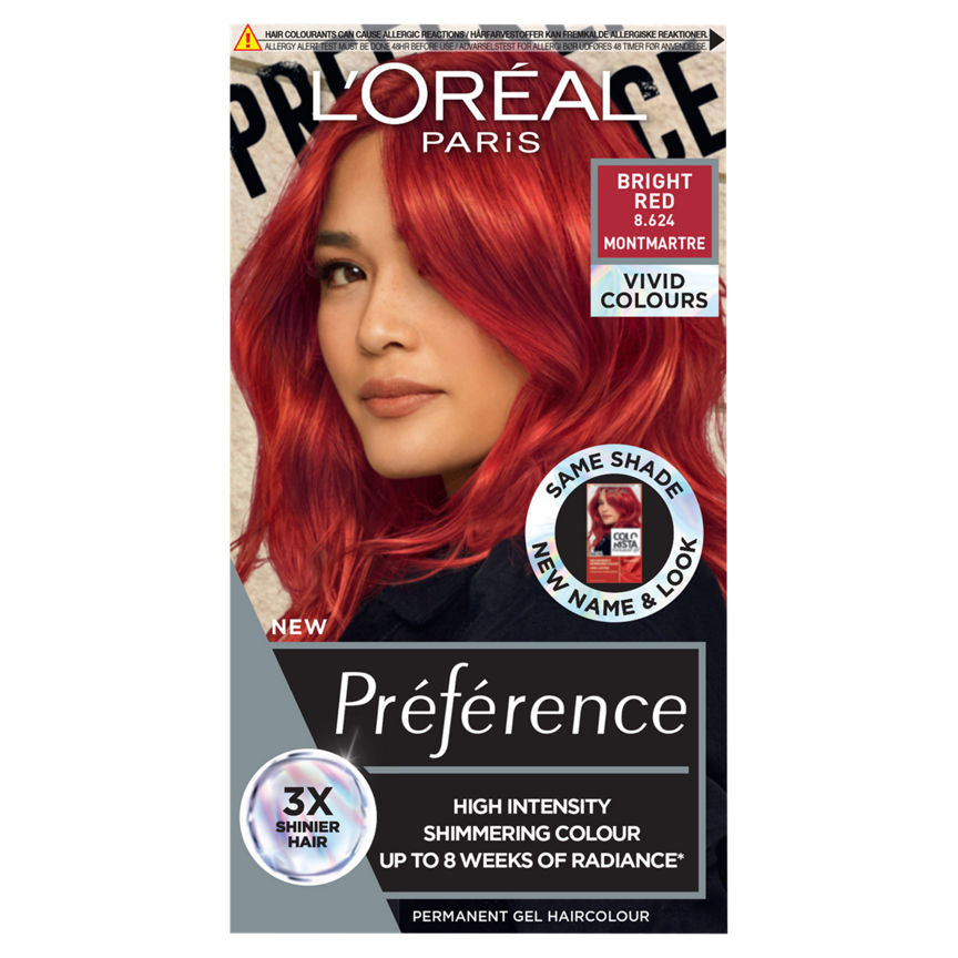 L'Oreal Preference Vivids (Colorista) Permanent Gel Hair Dye Bright Red 8.624 GOODS ASDA   