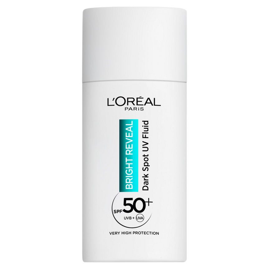 L'Oreal Paris Bright Reveal UV Fluid SPF 50+ for Face, 2% Niacinamide and LHA + Vitamin E, 50ml