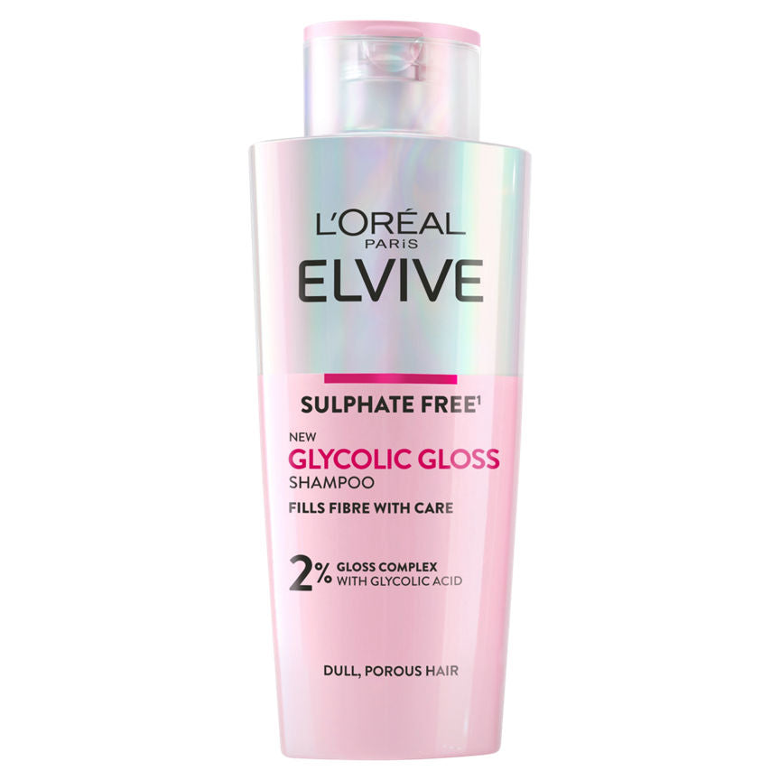 L'Oreal Elvive Glycolic Gloss Sulphate Free Shampoo for Dull Hair 200ml GOODS ASDA   