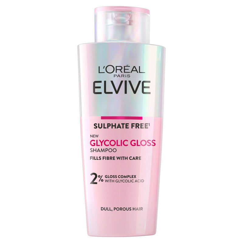 L'Oreal Paris Elvive Glycolic Gloss Sulphate Free Shampoo for Dull Hair 200ml, UK version