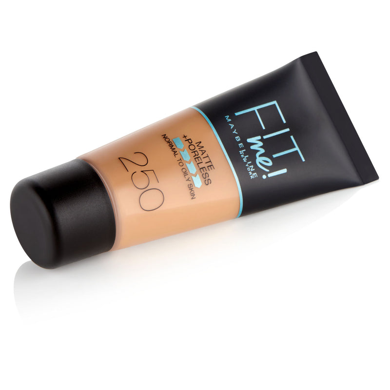 Maybelline Fit Me Matte Poreless Foundation 250 Sun Beige, imported from the UK