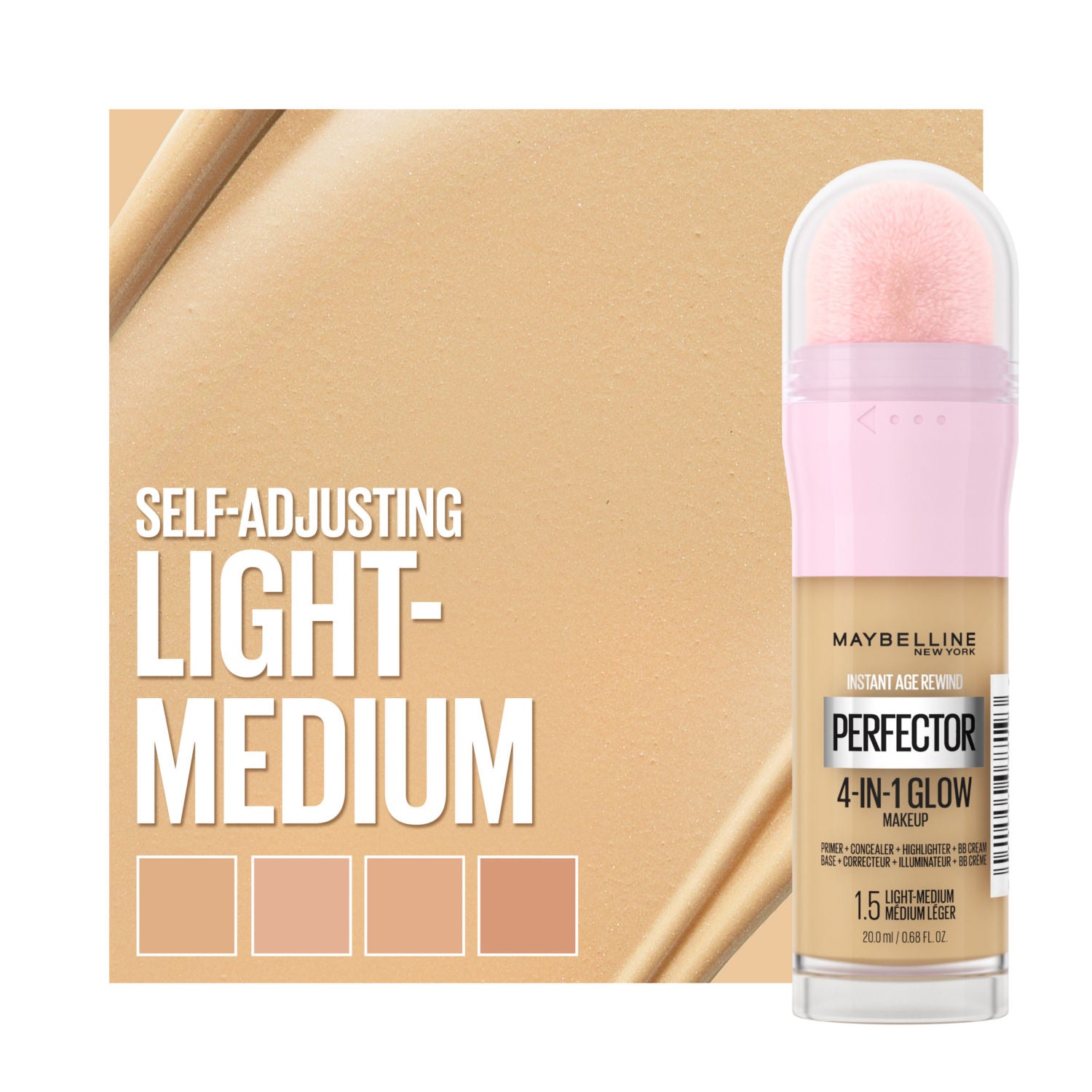 Maybelline Glow Primer shade 1.5 Light Medium 20ml, imported from the UK