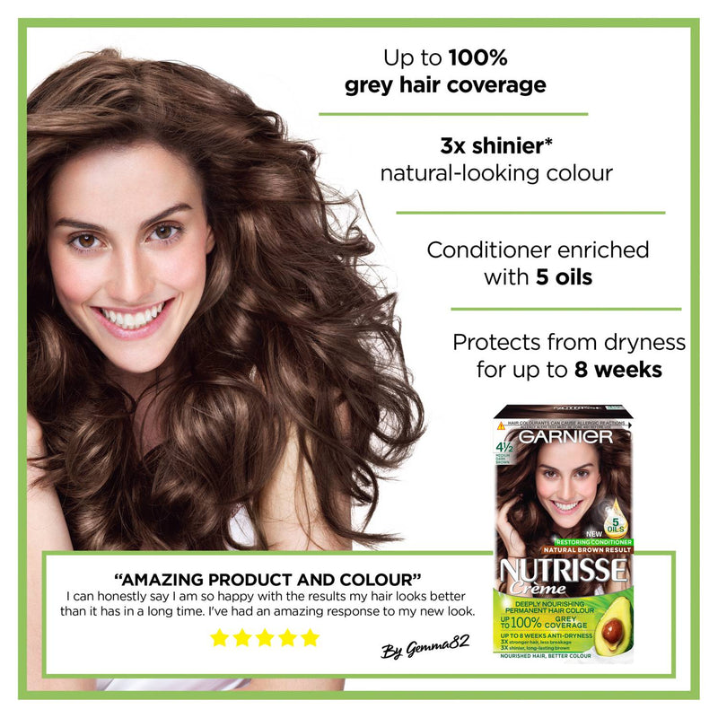 Garnier Nutrisse hair dye 4.5 Medium Dark Brown, UK version