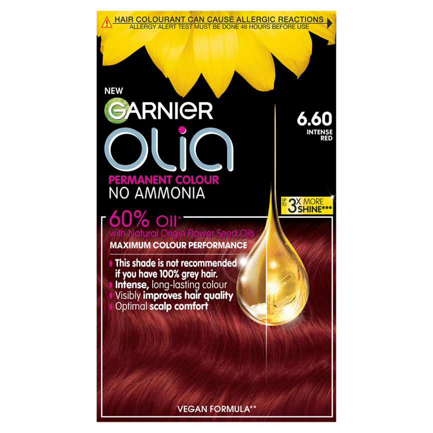 Garnier Olia 6.60 Intense Red No Ammonia Permanent Hair Dye GOODS ASDA   