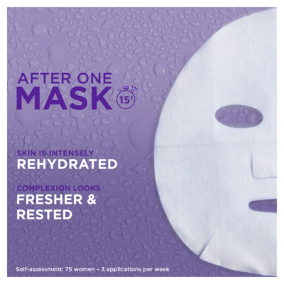 Garnier Moisture Bomb Lavender and Hyaluronic Acid sheet mask 28g, UK version