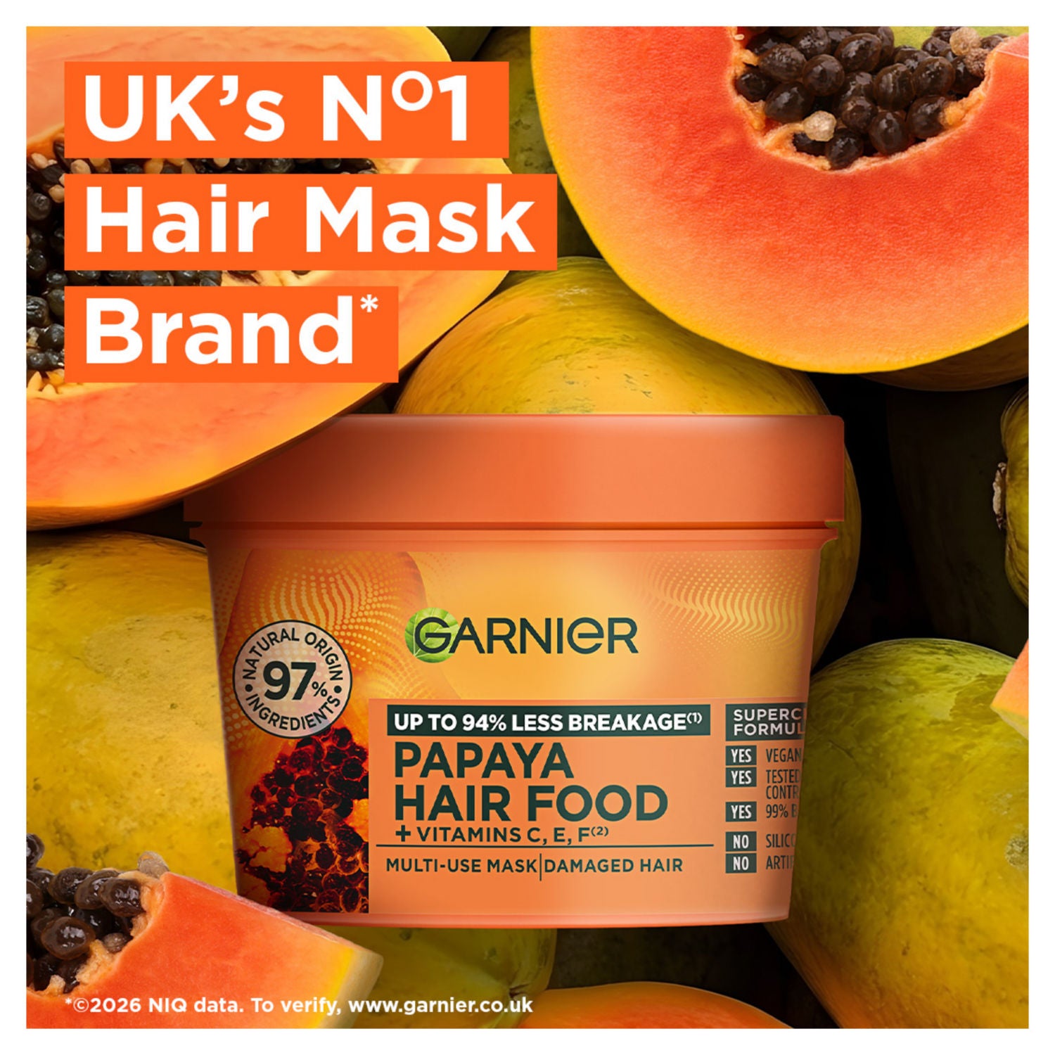 Garnier hair mask papaya 400ml, UK version