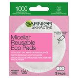 Garnier Skin Active Micellar Reusable Make-up Remover Eco Pads 3 Micro Fibre Pads GOODS ASDA   